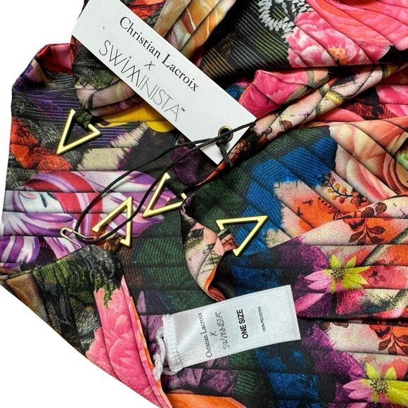 Swiminista x Christian Lacroix sz S bikini swimsuit & Sarong floral New - Picture 7 of 8